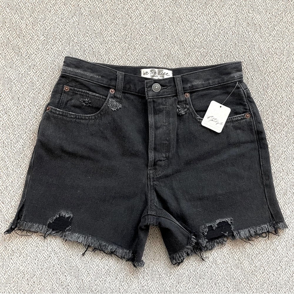 NWT Free People Black Jean Short Size 25